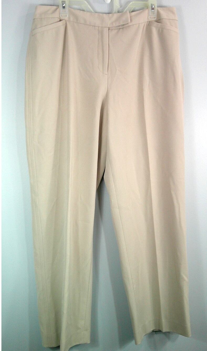 Raefella Women's 16S Beige Dress Pants Short Trousers Slacks